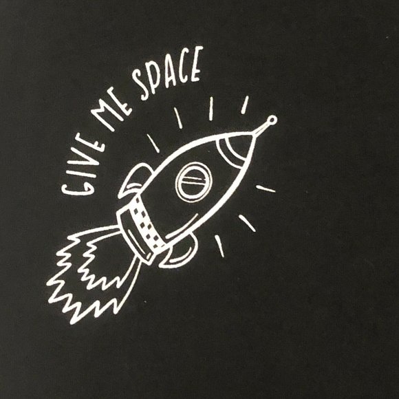 Spaceship Give Me Space Women’s Black Shirt Med - Picture 4 of 10
